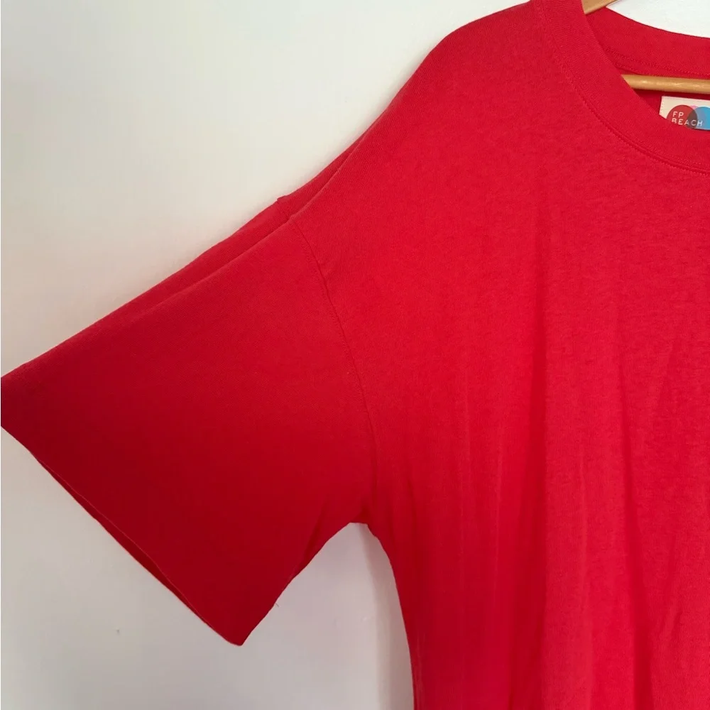 Free People Oversized Tshirt Dress - Red - Picture 3 of 6